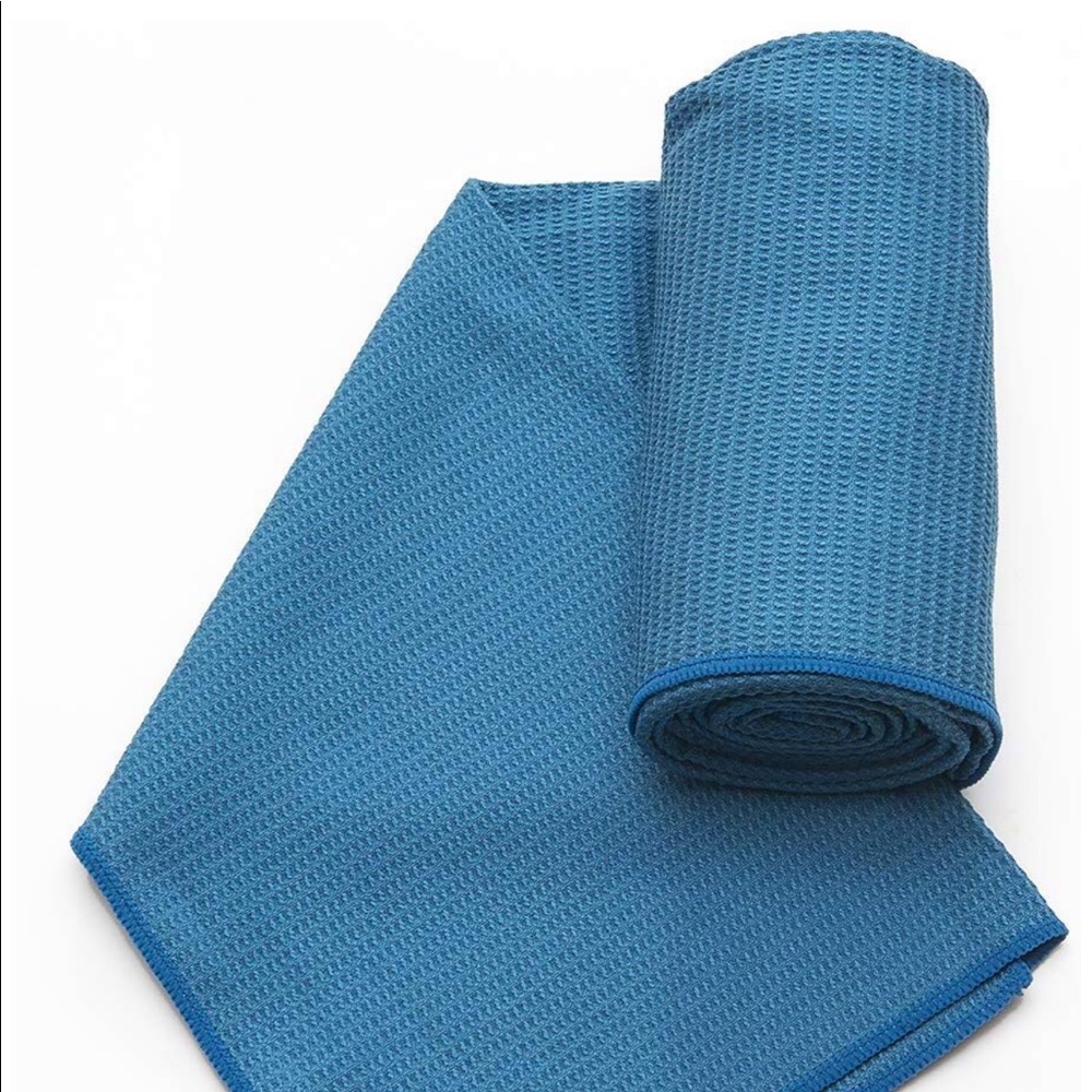 Hot Yoga Workout Towel Blue Waffle NEW